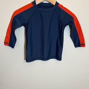 Tea Collection Navy Orange Long Sleeve Baby Rash Guard